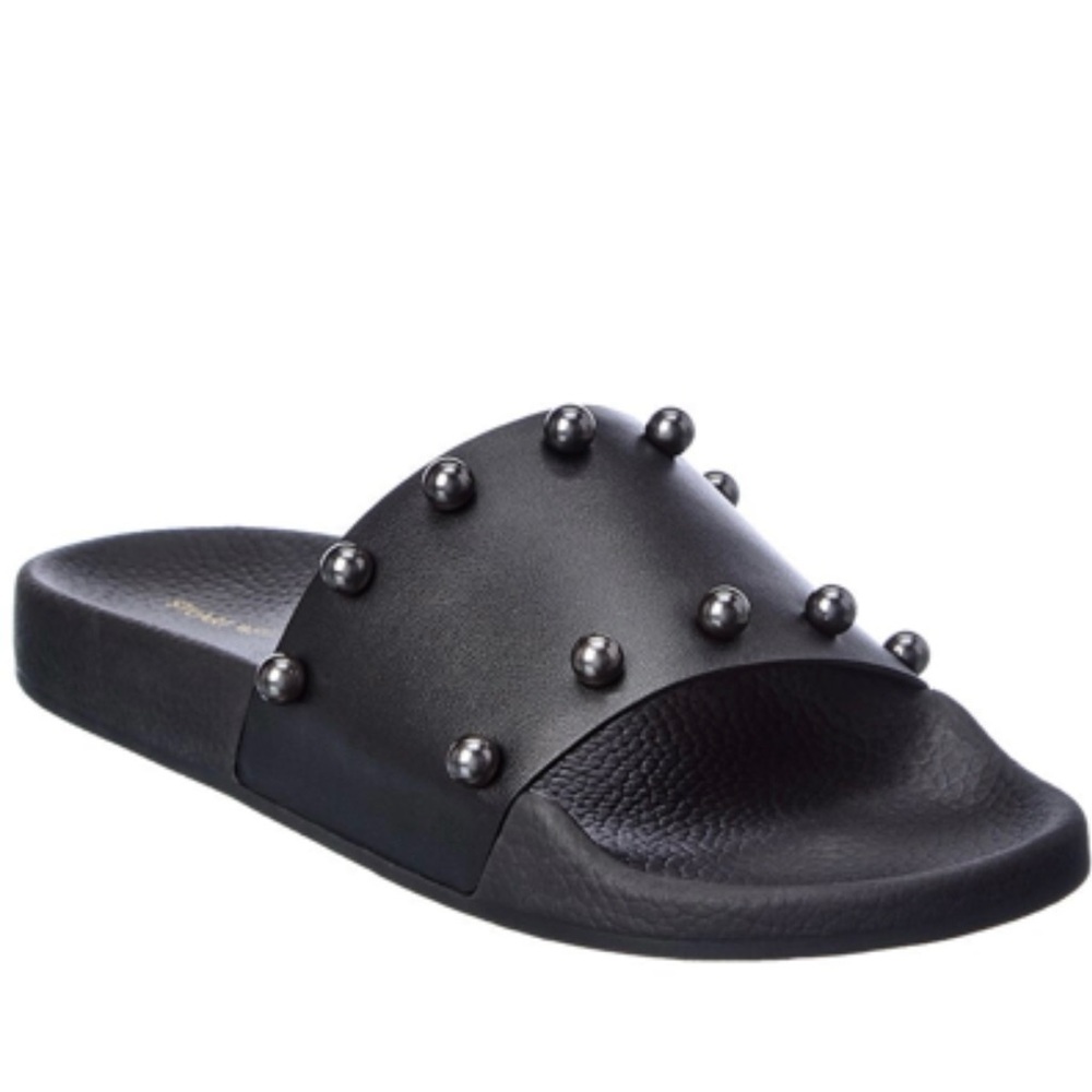 Stuart Weitzman Studded Leather Slides